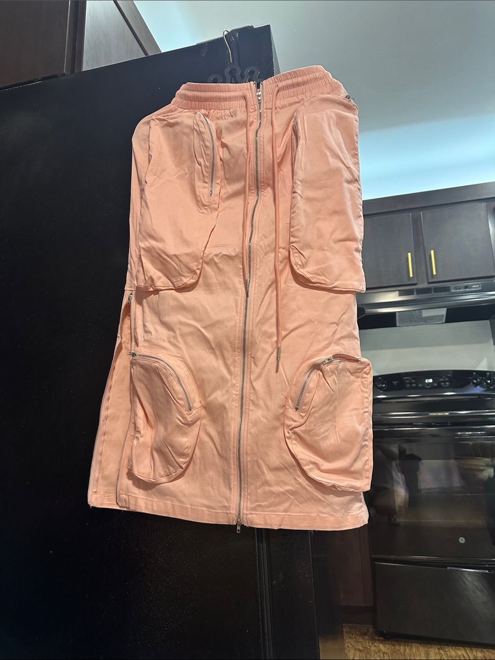 Women's Cargo Zip Skirt in pink